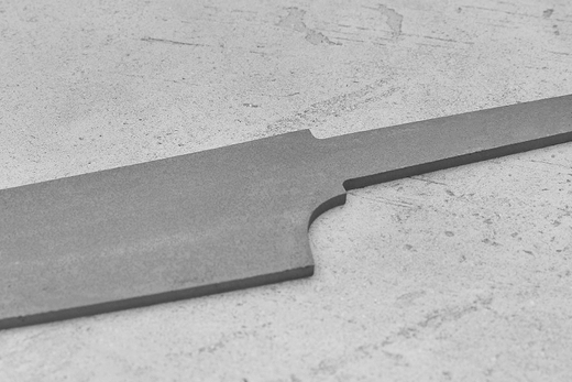 Заготовка для ножа, сталь M390 3,6мм. Модель "Геликон Ш170" с клинком 170мм, ТО 62-63HRC