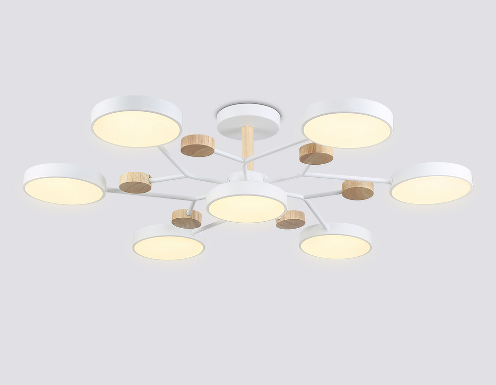 FL4864/7 WH/WD белый/дерево 126W 3000-6000K D830*190 (без ПДУ)