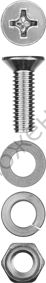 ЗУБР DIN 965 M4 x 20 мм, винт с гайкой и шайбами, 25 шт (303456-04-020)