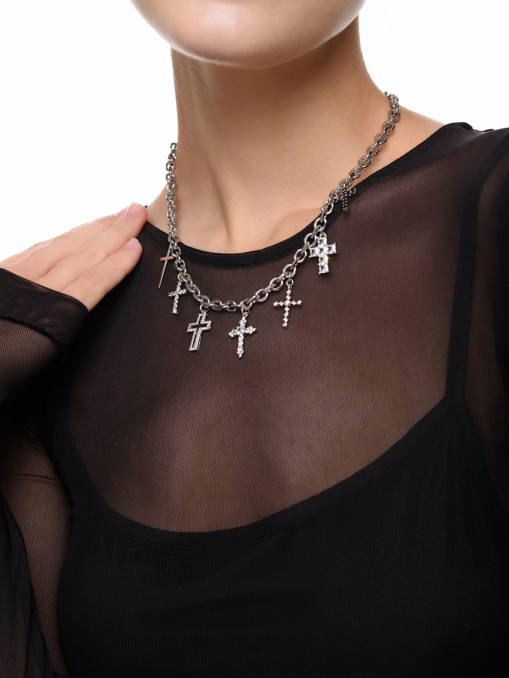 Колье "Cross" 7 крестов