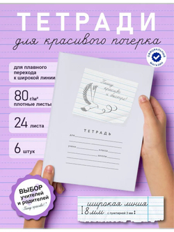 Набор тетрадей "Пишу красиво и быстро!", 24 л, 6 шт