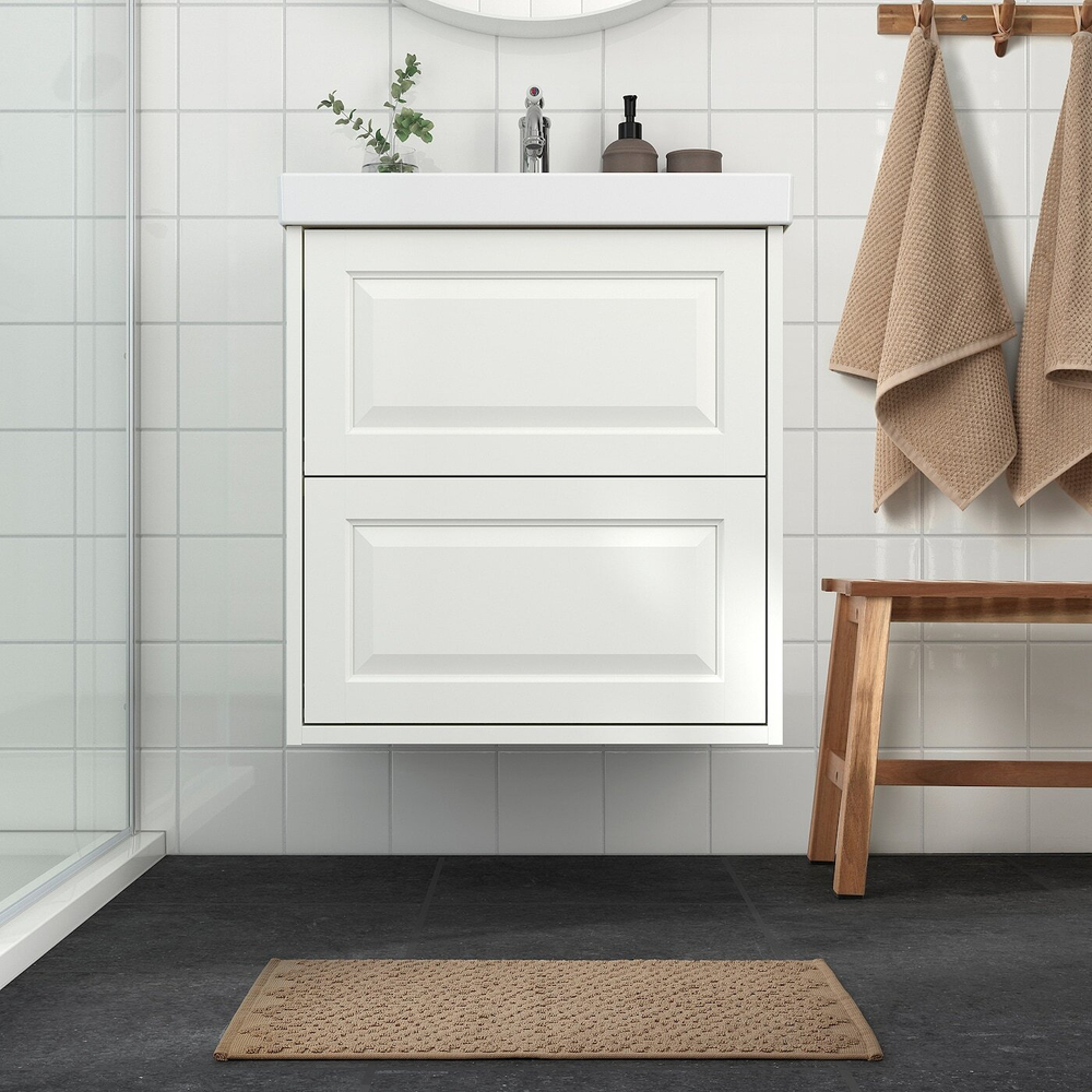 Коврик для ванной IKEA FJALLKATTFOT (ФЬЕЛЬКАТТФОТ), Бежевый, 40x60 см