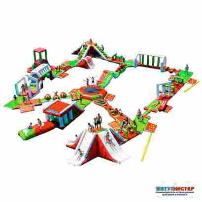 Аквапарки на воде\Большой надувной аквапарк «Фруктовый бум» с горками 31×27×5