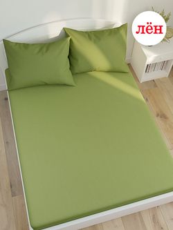 Простынь Сказка "Green" 150х215 см , лён