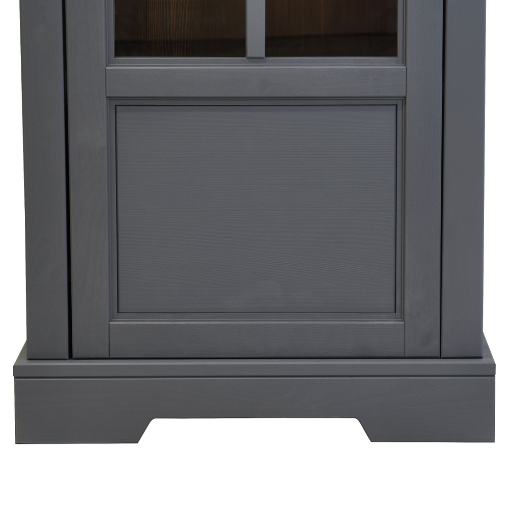 Шкаф витрина, 60х41х170, Лэйквью, сервант с 4 полками, из массива сосны, MAKOSA