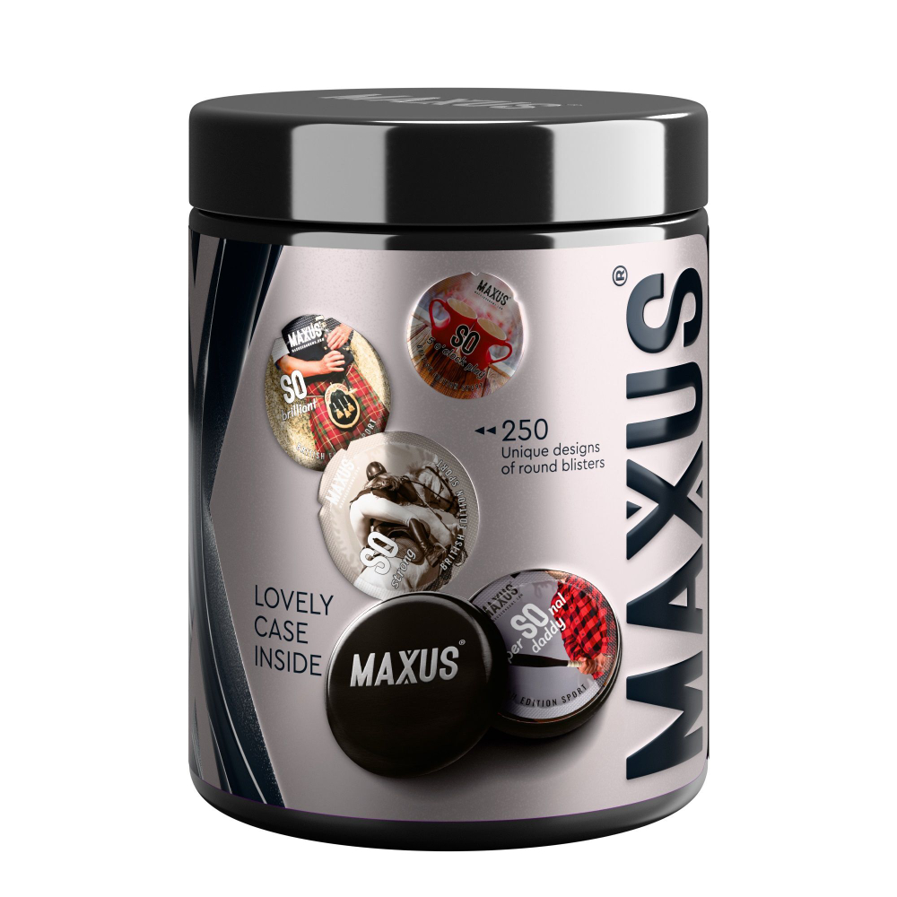 Презервативы MAXUS Extra Strong, утолщенные, черные, 15 шт + кейс
