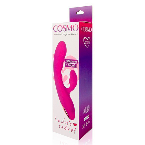 Розовый вибромассажер с отростком Bior Toys Cosmo Orgasm CSM-23055