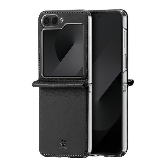 Чехол из кожи черного цвета от Dux Ducis для Samsung Flip 6, Flip 7 FE (W25), серия Bril Series Case