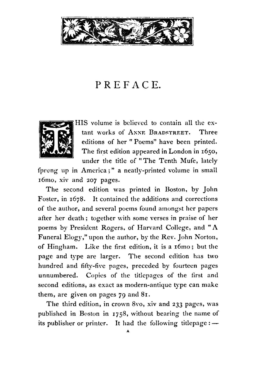 The works of Anne Bradstreet, in prose and verse | Anne Bradstreet