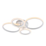 Потолочный светодиодный светильник 65Вт, 4720лм, 3000-6500K, Ra>80, плавная регулировка мощности, изменение цветовой температуры, ночник, пульт, металл/акрил, белый