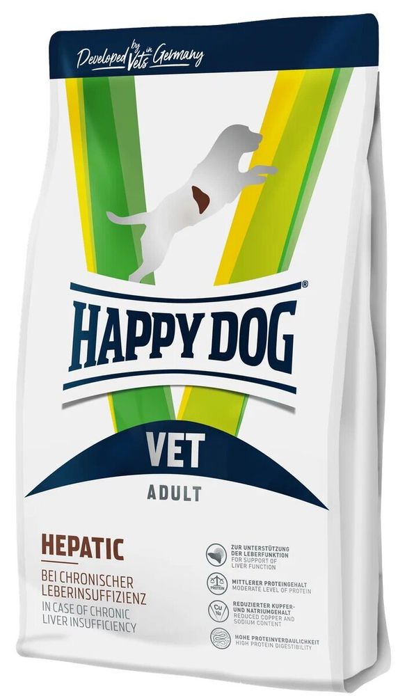 Сухой корм Happy Dog Vet Diet Hepatic для взрослых собак при заболеваниях печени 4 кг