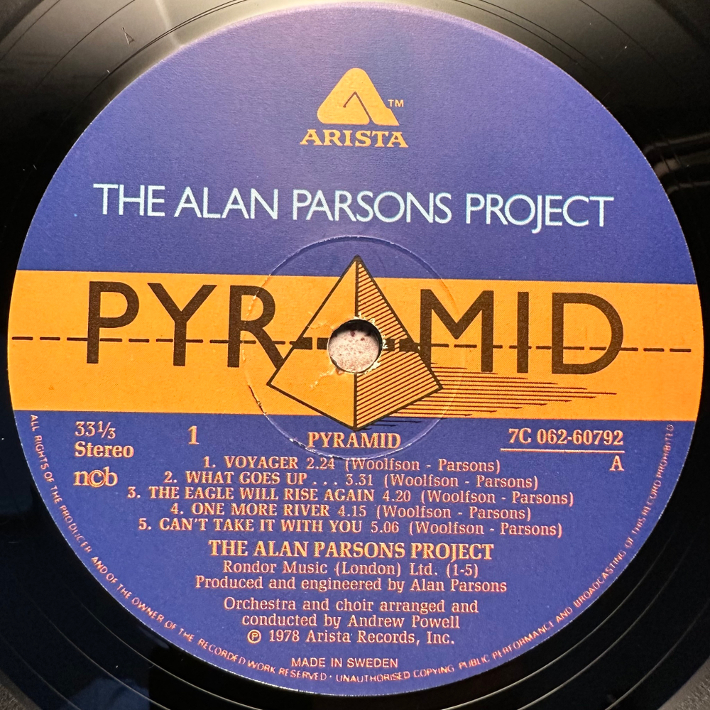 The Alan Parsons Project - Pyramid (Швеция 1978г.)