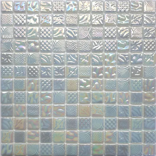 STP-WH005-L Natural Мозаика из стекла Steppa перламутр белая глянцевая