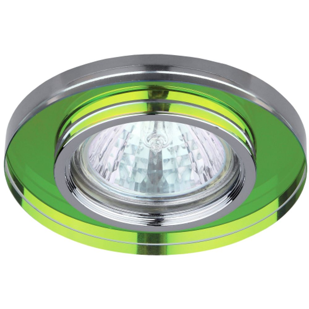 DK7 CH/MIX Светильник ЭРА декор стекло MR16,12V/220V, 50W, круглое хром/мульти | Декоративные встраиваемые светильники