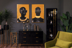 Комод Garda Decor черный 6 ящиков 120*42*82 см