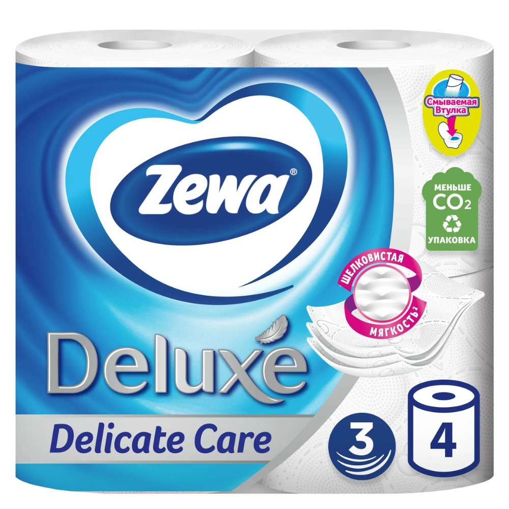 Туалетная бумага Zewa Deluxe 4 шт
