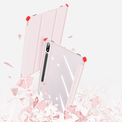 Чехол книжка розового цвета от Dux Ducis для Samsung Tab S10 Plus, S9 Plus и S9 FE Plus, серия Toby Series Case, с функцией пробуждения и сна