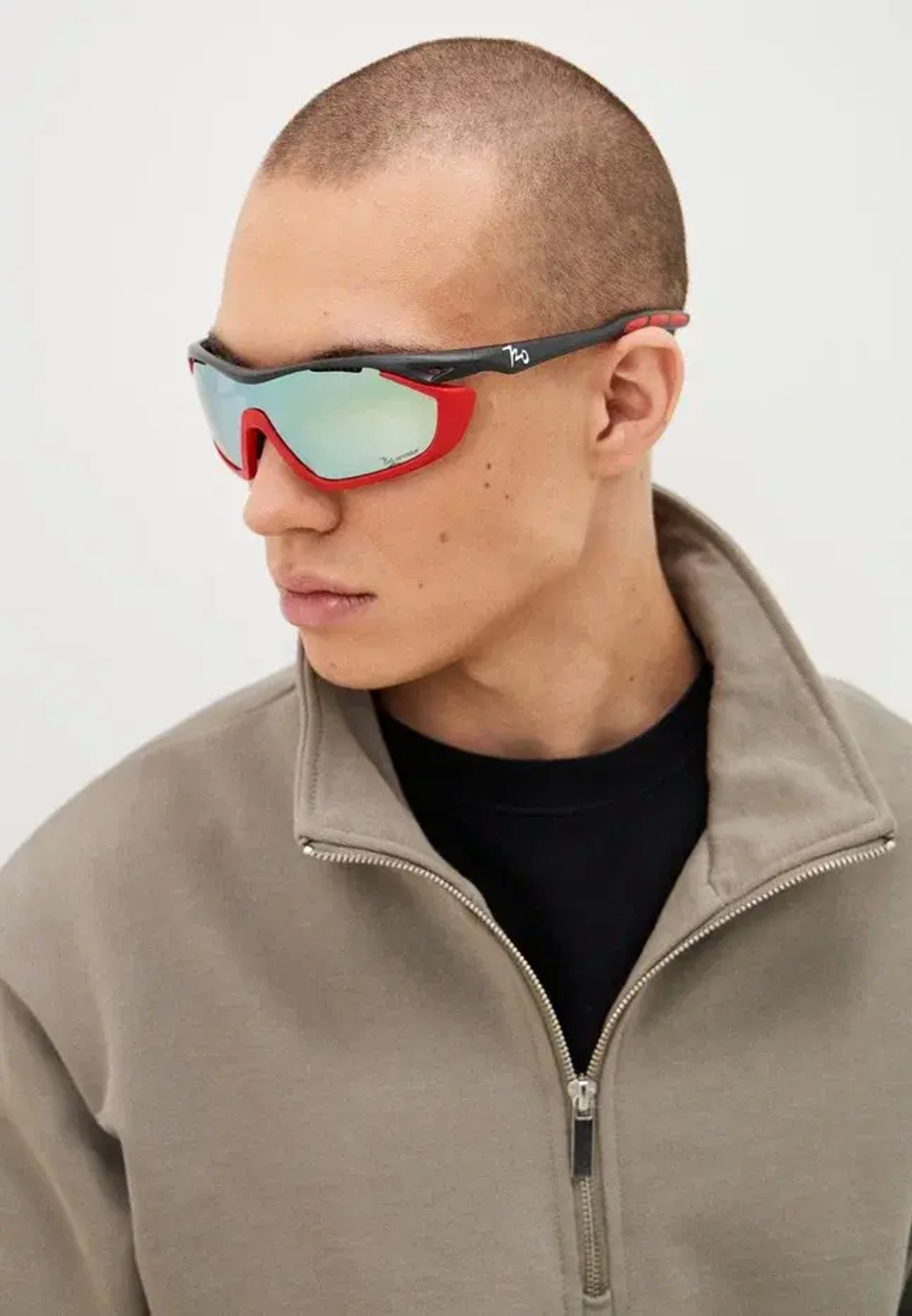 Спортивные очки с диоптриями 720armour Analog Pro / Matte Dark Grey / Matte Carmine Gasket / Smoke Full Blue White Lens