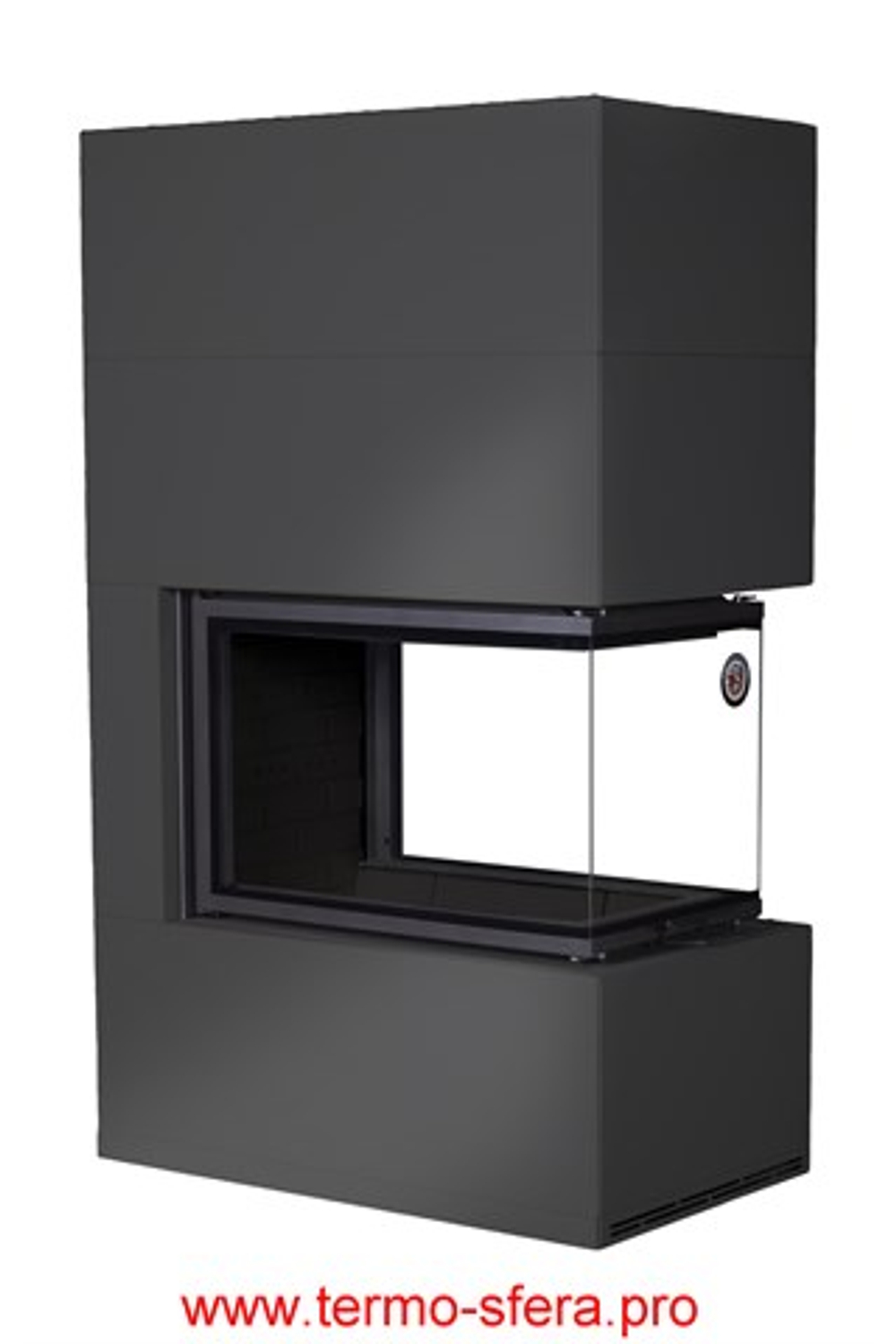 Камин РОДОС 900 ЧЕРНЫЙ, шамот черный