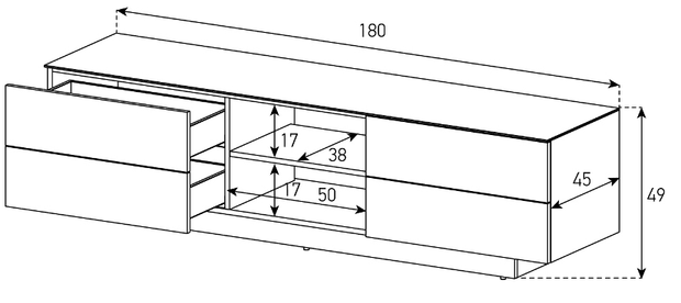 Тумба под ТВ Sonorous LB 1840 GBLK