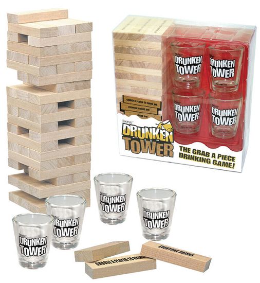 Игра Пьяная башня (с рюмками)