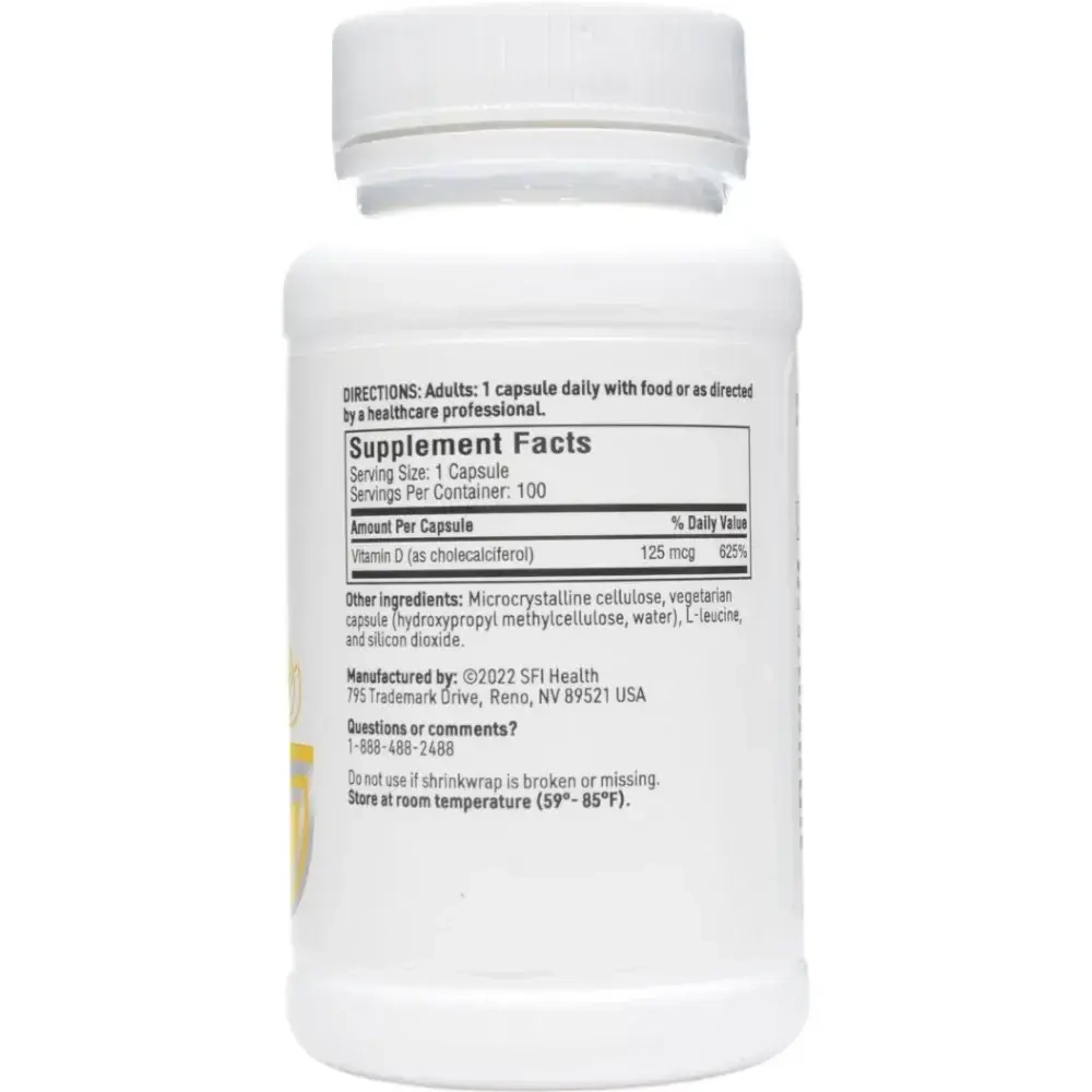 Klaire Labs - Vitamin D3 (5,000 IU) - 100 capsules