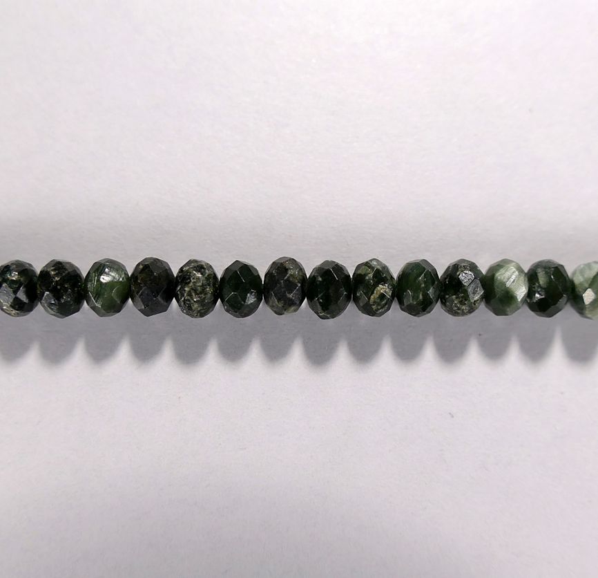 Бусина из клинохлора, фигурная, 4x6 мм (рондель, граненая)