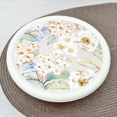 Комплект мисок 3шт (1,2л; 2,1л; 3,2л) "Modena" с крышками с декором (бежевый)