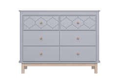 Комод Classic 6 ящиков с фрезеровкой "Мозаика" (серый)