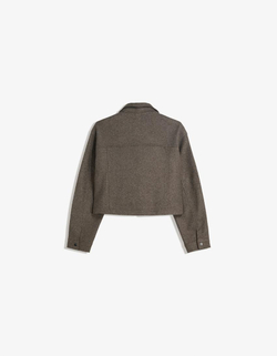 BERSHKA Куртка из мягкой ткани, коричневый