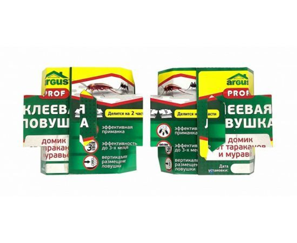 Argus Клеевая ловушка-домик от тараканов и муравьев Prof, 1шт