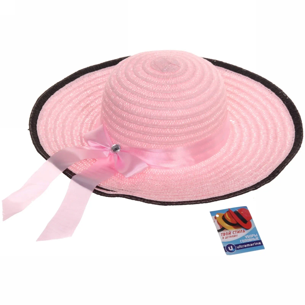 Шляпа женская с широкими полями «TiraMiSu- Бэлла», микс 6 цветов, р58, ширина полей 11 см