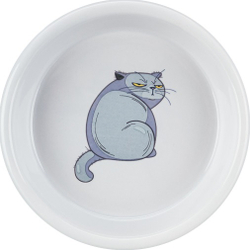 Trixie Миска с рисунком "Кот", керамика, 0.25 л/, 13 см, серый