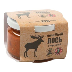 Паштет из мяса лося с брусникой, 215 гр., ДикоЕд