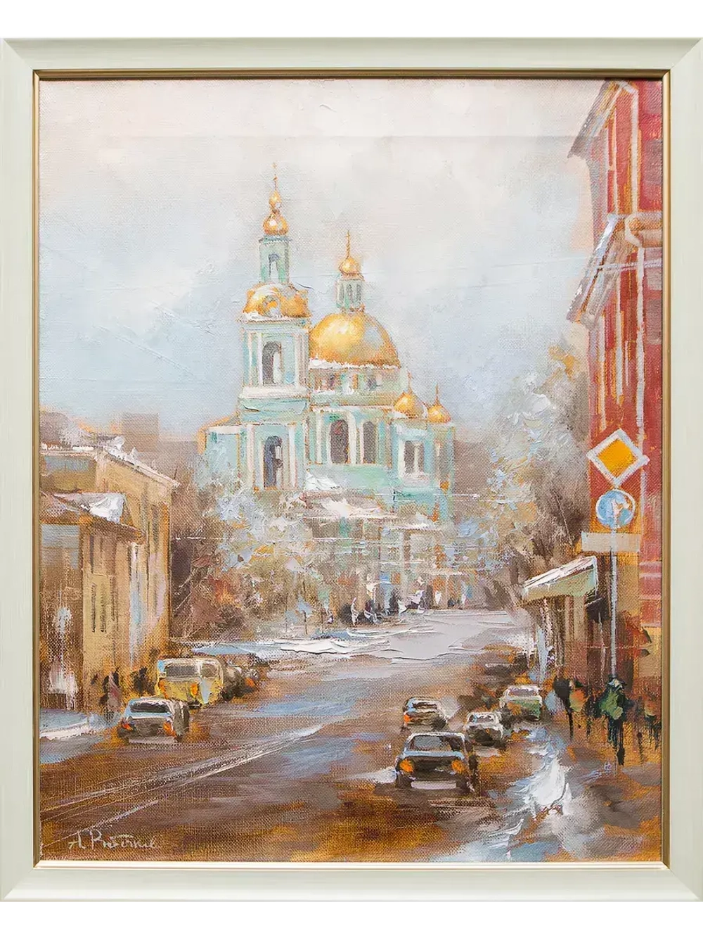 Картина маслом Москва. Богоявленский собор Рыбаков