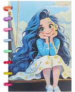 Блокнот 15,5*21см. 80л. клетка "Девочка" на пластиковых кольцах (Darvish)