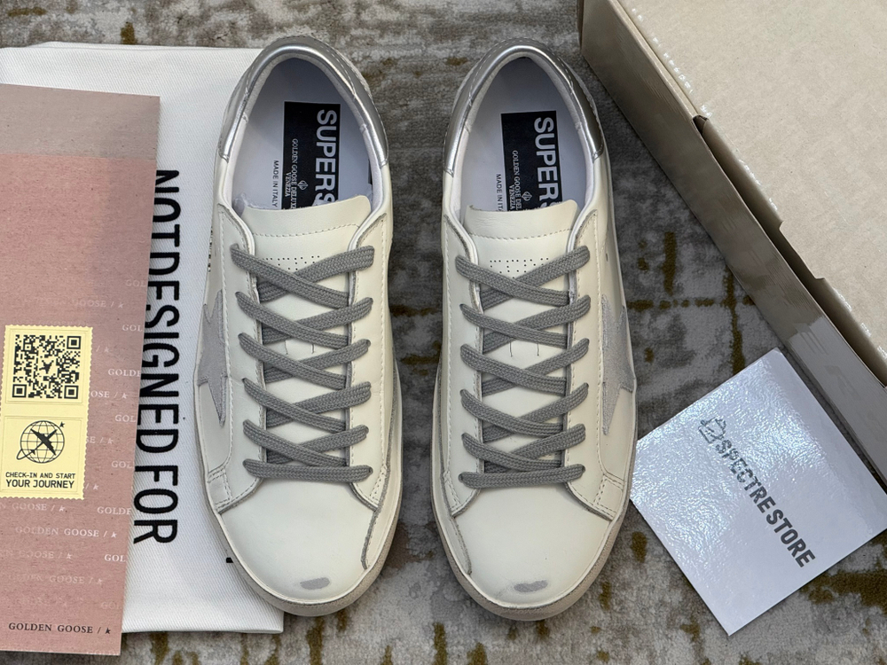 Super Star With Silver Heel Tab and Metal Stud Lettering