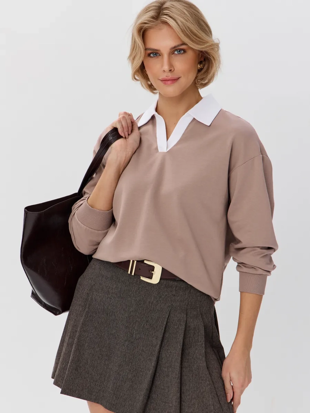 Джемпер с воротником поло