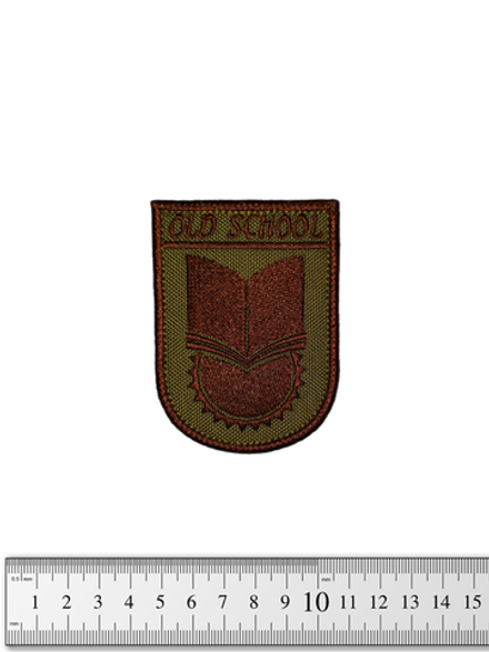 Шеврон Олд скул (Old School) вышивка. Олива (тёмный)