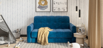 Диван Босс Слип 140 Велюр Монолит синий