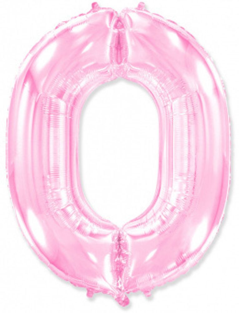 FM Шар 40'' / 102 см "Цифра 0" Розовый Макарунс (БГ-60)