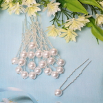 Шпильки для волос в тубе 20шт «Hair Beauty», жемчужинка, цвет белый, d-0.8см