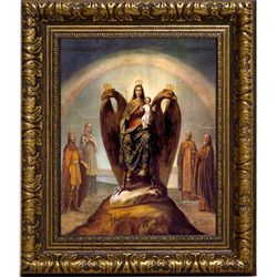 Самодержавная икона Божией Матери на холсте.