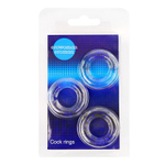 Набор из 3 гладких прозрачных эрекционных колец (Цвет: прозрачный)