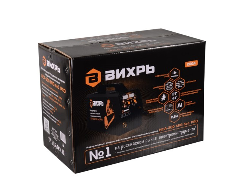 Сварочный полуавтомат ВИХРЬ ИСА-200 MIG 6в1 PRO 65/185