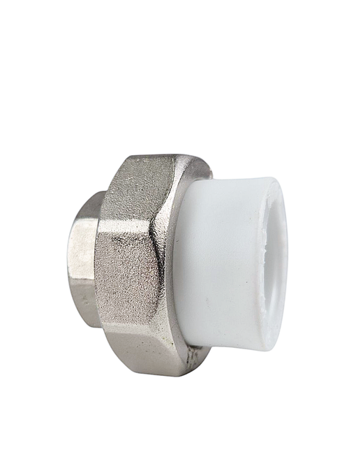 Муфта комбинированная разъемная (Американка) PPR внутренняя резьба 25х 3/4,  белый, RTP (140/10)