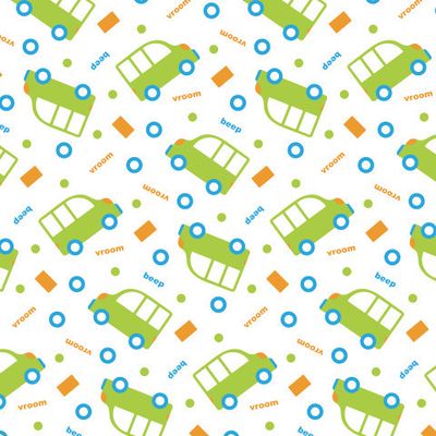 Buy baby fabric car vans green white