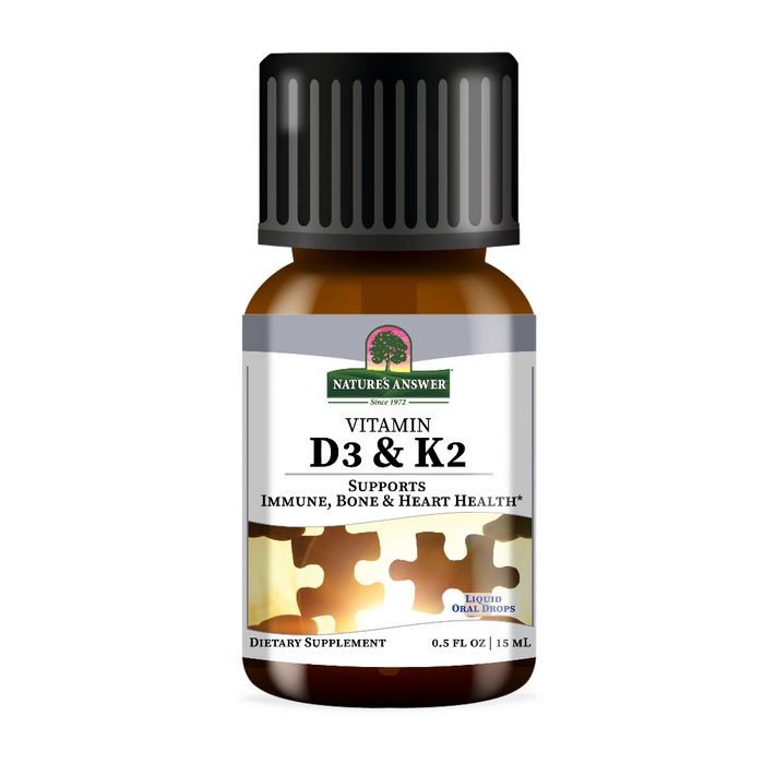 Жидкий витамин D3 и K2, Nature&#39;s Answer Vitamin D3 and K2 Liquid, 15 ml