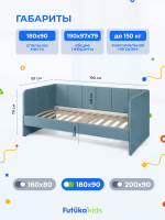 Диван - кровать 180х90 см Stitch ткань Микровелюр