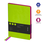 Ежедневник недатированный, А5, 136л., кожзам, Berlingo "Fuze", цветной срез, салатовый